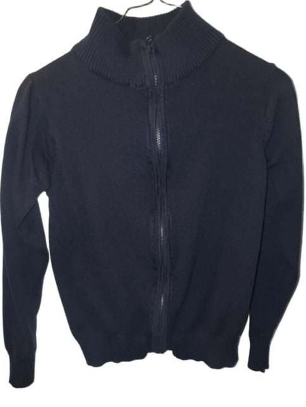 Tommy Hilfiger Boys Full Zip Mock Neck Ribbed Knit Sweater Navy Size 10/12